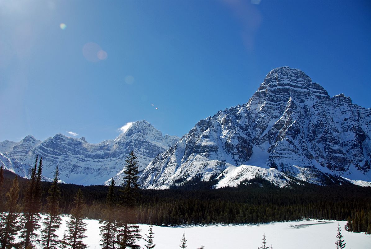 14 Stairway Peak, Midway Peak, Mount Synge, Aiguille Peak, Howse Peak, Mount Chephren From Icefields Parkway